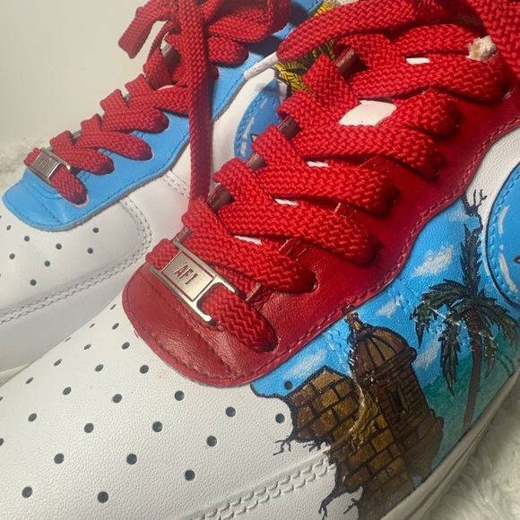 Nike Custom Air Force 1 '07  Puerto Rico Shoes - Picture 8 of 9
